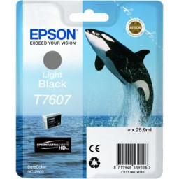 C.t.EPSON T7607 negro claro=gris (light black) 26ml. SureColor SC-P600 (orca)