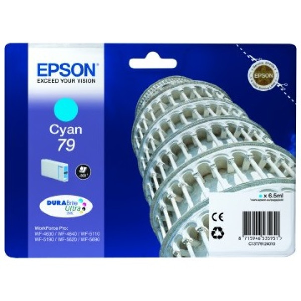 C.t. EPSON #79 cian WorkForce Pro WF 5xxx WF4630 WF4640 WF5110 WF5190 WF5620 WF5690 (T.Pisa)