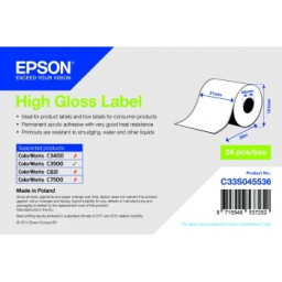 Rollo etiquetas EPSON High Gloss Label ColorWorks C3400 C3500 C831 C7500 - 51mm x 33m. (continua)