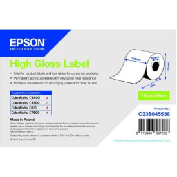Rollo etiquetas EPSON High Gloss Label ColorWorks C3400 C3500 C831 C7500 - 102mm x 33m. (continua)