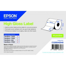 Rollo etiquetas EPSON High Gloss Label ColorWorks C3400 C3500 C831 C7500 - 102mm x 76mm, 415etiq
