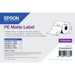 Rollo etiquetas EPSON PE Matte Label ColorWorks C3400 C3500 C831 C7500 - 102mm x 51mm, 535etiq.