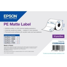 Rollo etiquetas EPSON PE Matte Label ColorWorks C3400 C3500 C831 C7500 - 102mm x 76mm, 365etiq.