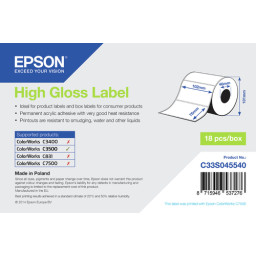 Rollo etiquetas EPSON PE Matte Label ColorWorks C3400 C3500 C831 C7500 - 76mm x 51mm, 535etiq.