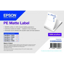 EPSON PE Matte Label continuo zigzag 1000etiq. 203x152mm ColorWorks C3400 C3500 C831 C7500
