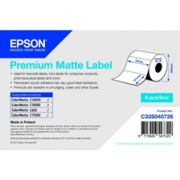 Rollo etiquetas EPSON PE Matte Label ColorWorks C7500 - 76mm x 127mm, 960etiq.