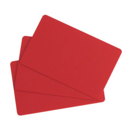 (100) Tarjetas EVOLIS PVC color rojo imprimibles PVC blank cards 30MIL