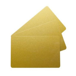 (100) Tarjetas EVOLIS PVC color dorado imprimibles PVC blank cards 30MIL gold color
