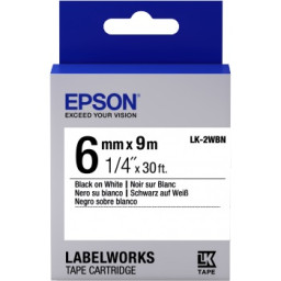 C.6mm EPSON Labelworks negro sobre blanco 9m. (LK-2WBN) LW300 LW400 LW1000 (antes S623402)