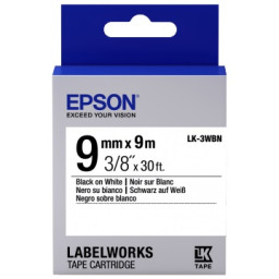 C.9mm EPSON Labelworks negro sobre cinta blanca (LC-3WBN) LW300/LW400/LW900P