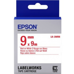 C.9mm EPSON Labelworks rojo sobre cinta blanca (LK-3WRN) LW300/LW400/LW900/LW1000