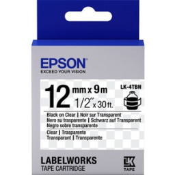 C.12mm EPSON Labelworks negro sobre transpar. 9m. (LC-4TBN) LW300/LW400/LW900P (antes S625409)