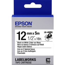 C.12mm EPSON Labelworks negro s/blanco plancha 5m. camisetas (LC-4WBQ) LW300/LW400/LW900P