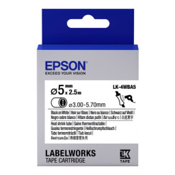 C. EPSON Labelworks turbo termoretr.5mm. x 2,5m (LC-4WBA5) LW300/LW400/LW900P negro s/blanco