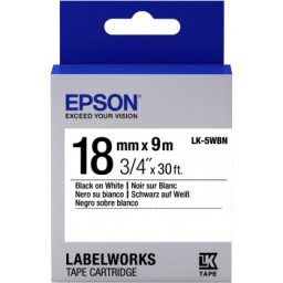 C.18mm EPSON Labelworks negro sobre blanco 9m. (LK-5WBN) LW400 LW600 LW1000