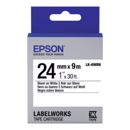 C.24mm EPSON Labelworks negro sobre blanco 9m. (LK-6WBN) LW900P