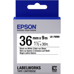 C.36mm EPSON Labelworks negro sobre blanco 9m. (LK-7WBN) LW900P LW1000