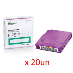 (20) DC HPE Ultrium LTO-6 (MP) etiquetado 2,5TB/6,25TB (C7976A-ET)(caja de 20un) custom