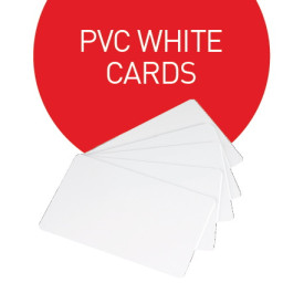 (100) Tarjetas EVOLIS PVC color blanco imprimibles PVC blank cards 20MIL - para Badgy