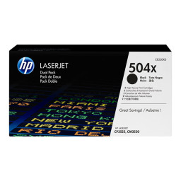 (2) Toner HP #504XD LjC.CP3525 CM3530 negro 2x10.500p. (doble-pack) *