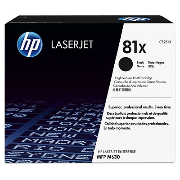 Toner HP #81X Lj Enterprise M605 M606 M630 negro alta capac. 25.500p. *no vale para M604*