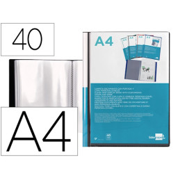 Carpeta personalizable con fundas fijas LIDERPAPEL polipropileno, 40h A4, marco color negro