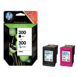 (2) C.t.HP #300 negro y #300 color D2560 estándar doble pack