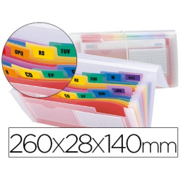 Carpeta LIDERPAPEL beautone clasificador fuelle poliprop.DIN A4 - 13 departamentos, Cheques