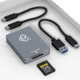 Lector de tarjetas CFexpress Type A - USB 3.1 Gen2 10Gbps con cable a USB-C y a USB-A