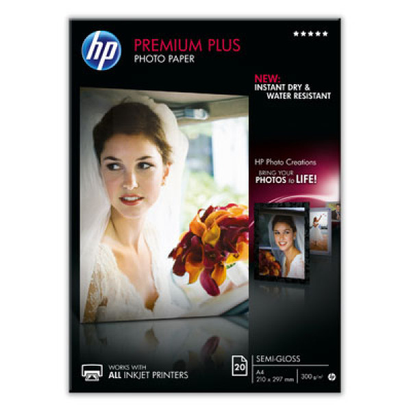 Papel HP fot.brillante 20A4 300gr. Semiglossy Fotográfico Premium Plus