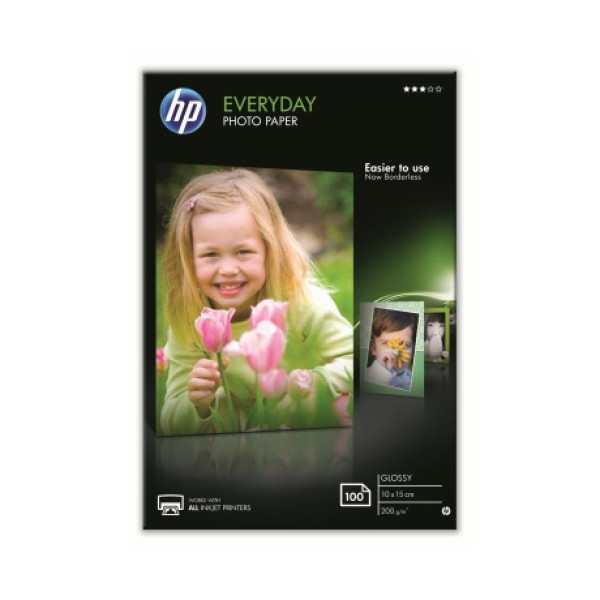 Papel HP Everyday Photo Glossy 100h 10x15cm 200gr uso diario 