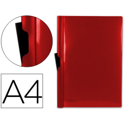 Carpeta LIDERPAPEL dossier pinza lateral DIN-A4 polipropileno negro, para 30h pinza deslizante