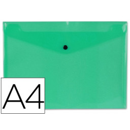 Carpeta dossier LIDERPAPEL DIN A4 verde transpar. tipo broche, plástico polipropileno, para 50 hojas