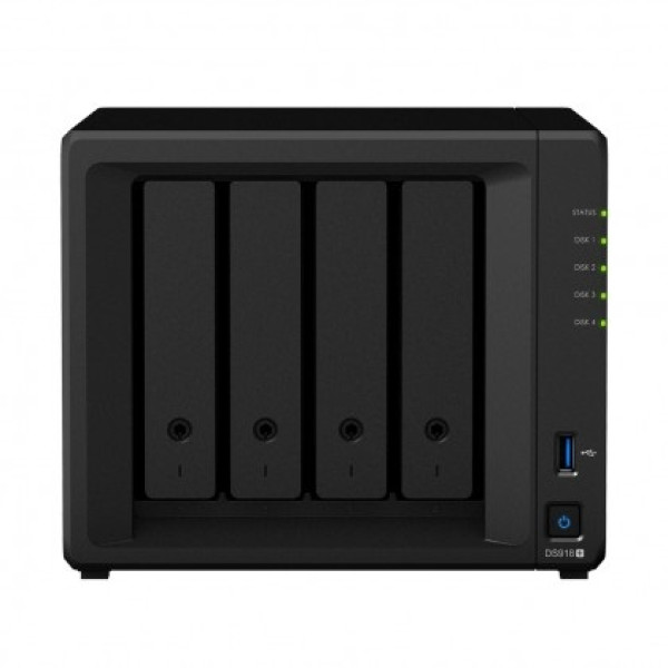 Servidor NAS SYNOLOGY DS918+ 4 bahías sin HDD Quadcore 1xeSATA 2xUSB3 2xEth.1GbE