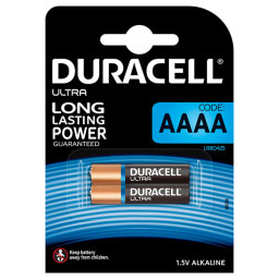 (2) Pilas DURACELL Ultra Long AAAA 1,5V Specialty, LR8D425, Duralock, alcalina, blister