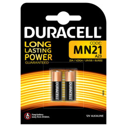 (2) Pilas DURACELL MN21 Security 23A Plus Power 12v LRV08, alcalina, blister