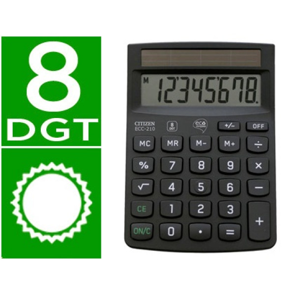 Calculadora CITIZEN sobremesa ECO ECC-210 8 dígitos