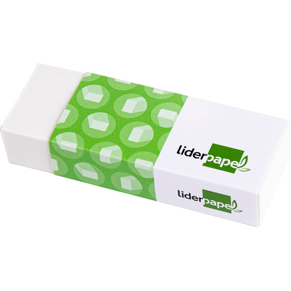 Goma de borrar LIDERPAPEL blanca 12x20x40mm