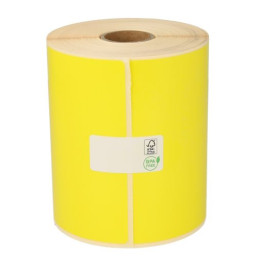 Rollo etiquetas térmicas 50x25mm 2500et. transf.térm.core 25mm, couché fondo amarillo Rollo etiquetas térmicas 50x25mm 2500et. transf.térm.core 25mm, couché fondo amarillo