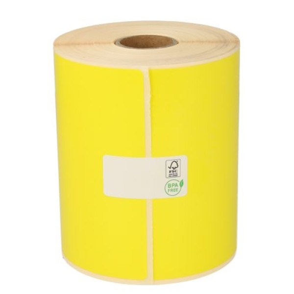 Rollo etiquetas térmicas 50x25mm 2500et. transf.térm.core 25mm, couché fondo amarillo Rollo etiquetas térmicas 50x25mm 2500et. transf.térm.core 25mm, couché fondo amarillo