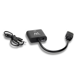 EWENT adaptador vídeo HDMI/M a VGA/H con audio jack 3.5mm y cable 10cm