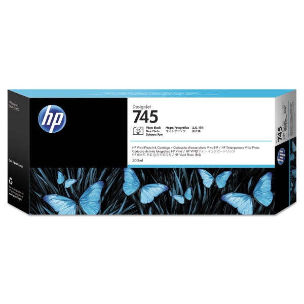 C.t. HP #745 negro fotográfico 300ml Designjet Z2600 Z5600 HD Pro MFP