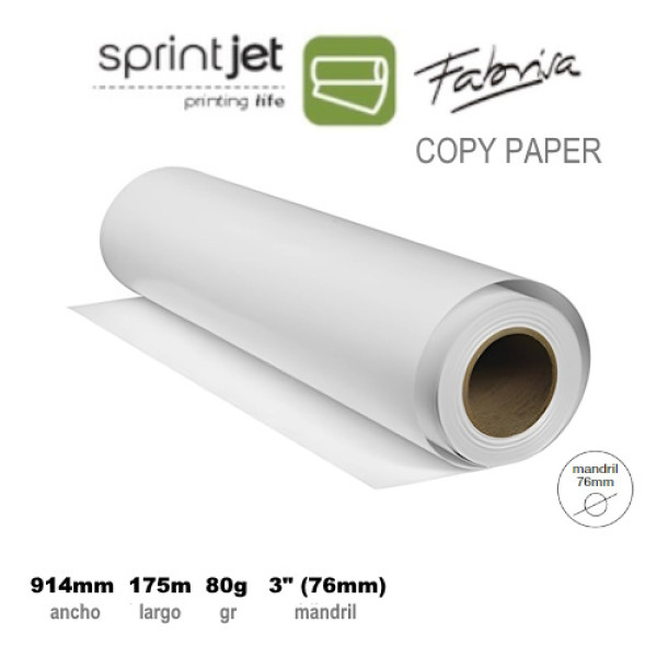 Rollo papel plotter FABRISA COPY 80gr 36