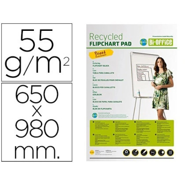 Bloc congreso BI-OFFICE 650x980mm 20h papel reciclado 55g.