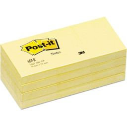 (12) Bloc notas POST-IT amarillo 38x51mm 100h/bloc (653E)