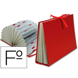Carpeta LIDERPAPEL Fuelle clasificadora FOLIO Color Burdeos
