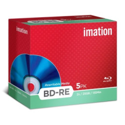 (5) Blu-ray disc BD-RE IMATION 25GB 1x-2x jewel regrabable