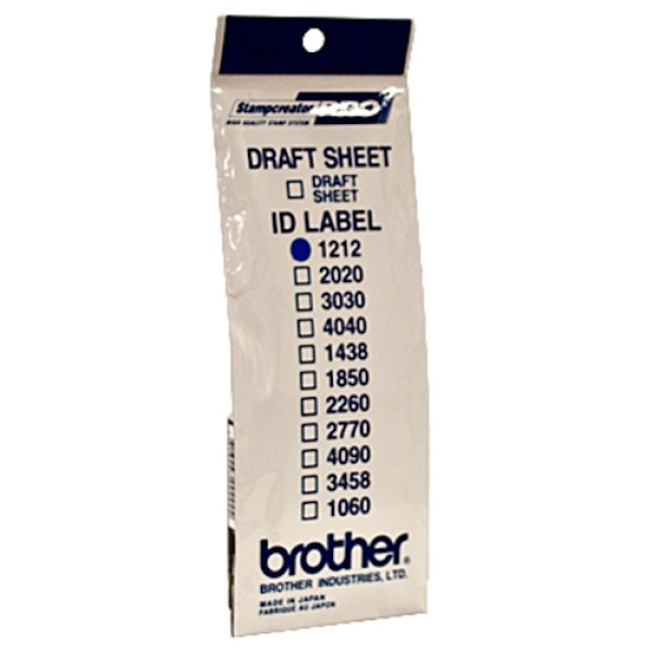 (12) BROTHER etiquetas identificación 12x12mm DRAFT SHEET ID LABEL Stamp Creator