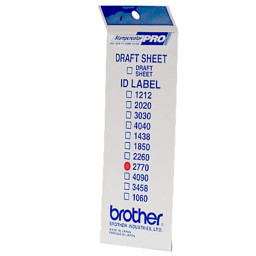 (12) BROTHER etiquetas identificación 27x70mm DRAFT SHEET ID LABEL Stamp Creator