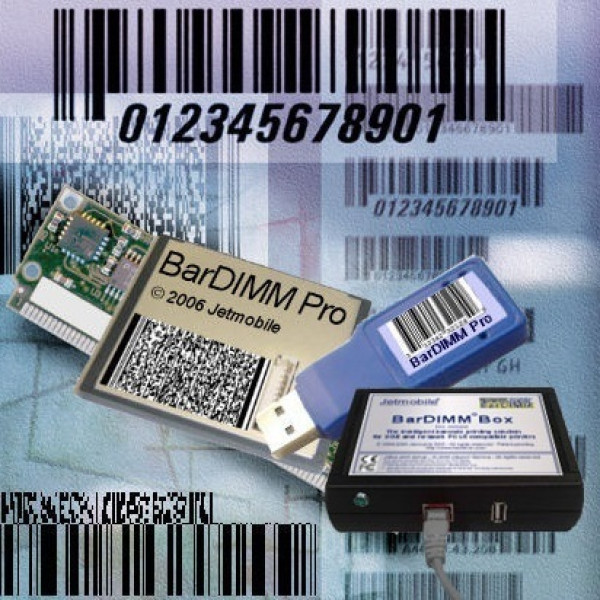 BarDIMM Pro USB-2 PCL5e to Barcode individual box for HP Classic Printers